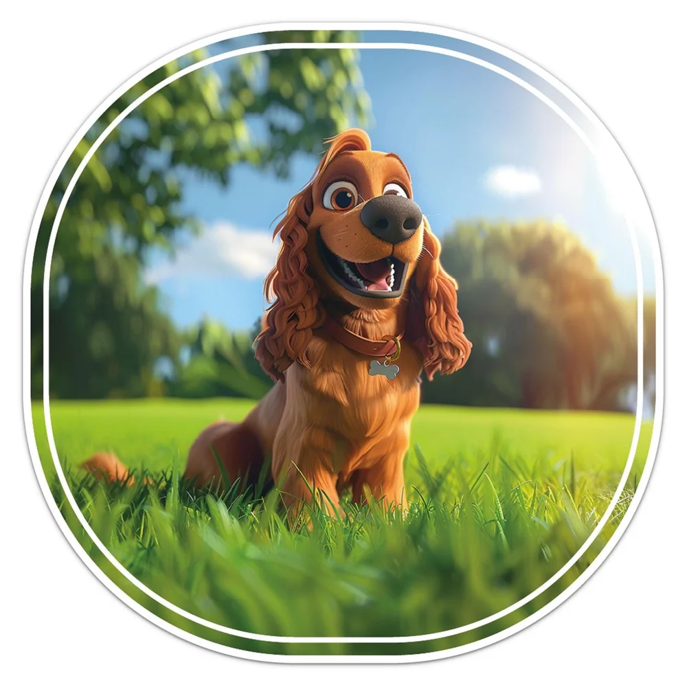 Cartoon Cocker Spaniel Dog Vinyl Car Sticker Self Adhesive Decal for Car Window and Laptop Creative Car Decor