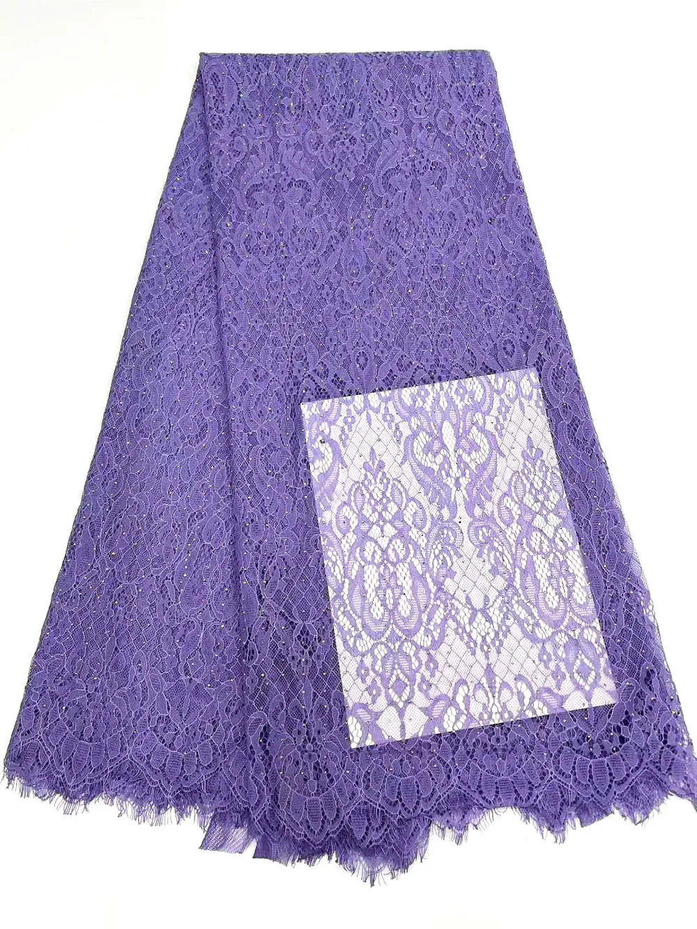 

Whimsical Lace Fabric With Fluffy Eyelash Lace Trim 3 Meters/Lot Rhinestones For Nigerian Bridesmaid Celebration Gowns OR46363