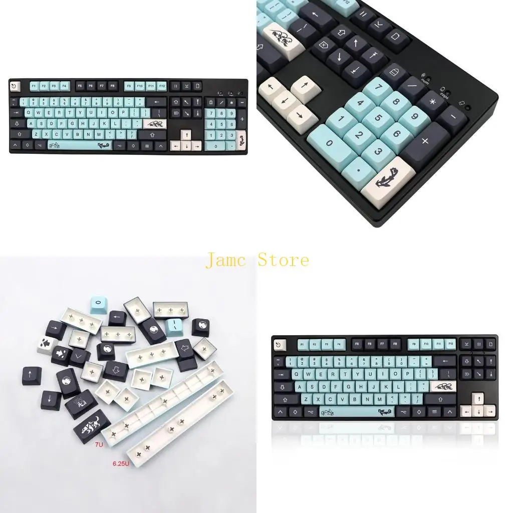LX0B Mizu KeyCaps PBT XDA KeyCap 132 Teclas para DZ60/RK61/64/GK61/68/75/84/980/104 Teclado mecánico Teclado 7U 6.25U Space