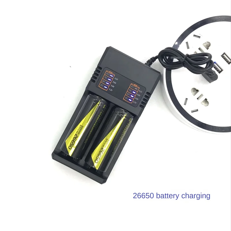 SQPP-1 Stück Smart 18650 Ladegerät Universal Akku USB Ladegerät Smart Ladegerät 2 Steckplätze für wiederaufladbare Batterie