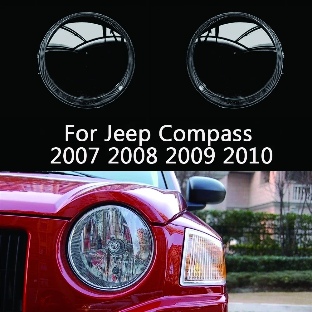 

Car Front Headlight Cover For Jeep Compass 2007 2008 2009 2010 Auto Headlamp Lampshade Lampcover Head Lamp Glass Lens Shell