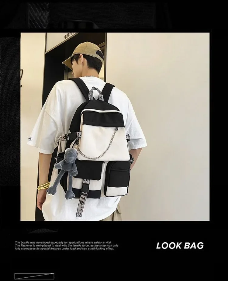 31×45×14cm Black White Grey, Heaven officials blessing, Tian Guan Ci Fu, Kids Teens School Bags, Anime Backpacks Girls Boys