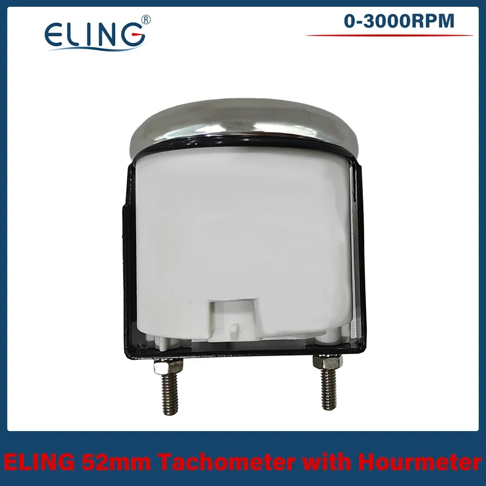 ELING Motorcycle Universal 52mm Tachometer RPM Gauge 0-3000RPM 0-4000RPM 0-6000RPM 0-8000RPM with Red Backlight 12V 24V