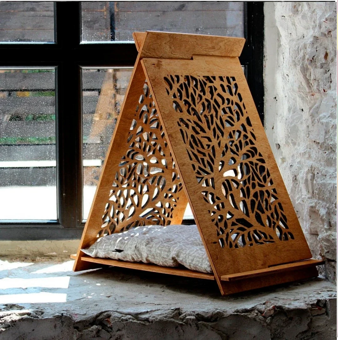 Chinese Ancient Style Cat Kennel Dog Kennel Triangle Free Installation Beautiful And Practical Tent Convenient Universal