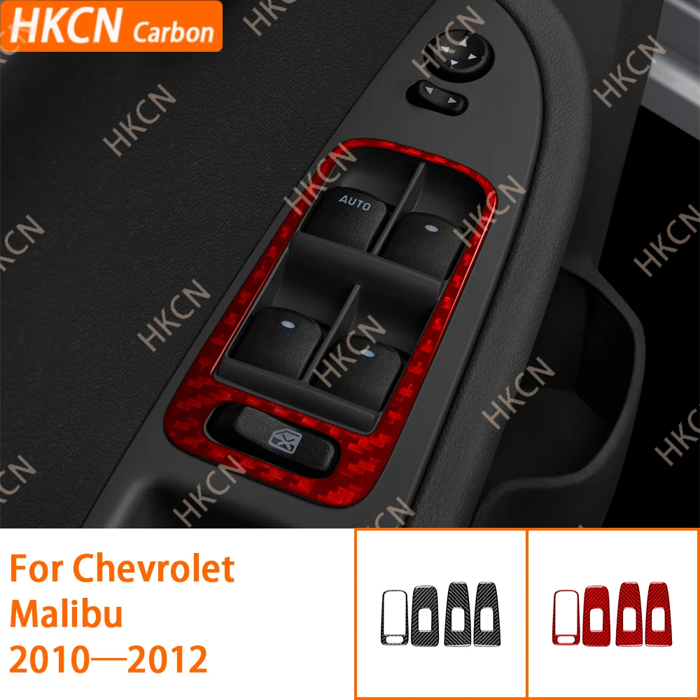 

Car Interior Accessories Window Control Button Switch Panel Carbon Fiber Trim Sticker For Chevrolet Malibu 2010—2012