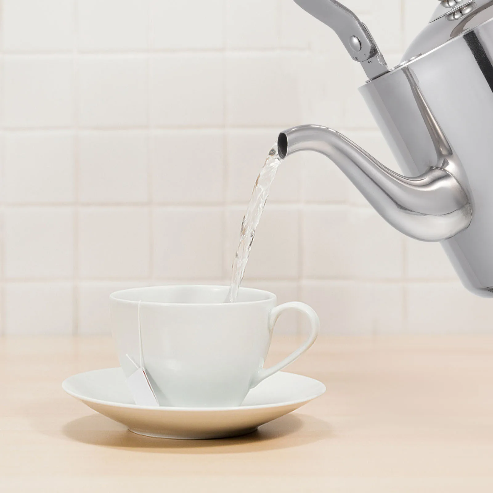 

1Pcs High Capacity Stainless Steel Water Kettle Silver Thickened Durable Tea Kettle for Camping Home Kitchen Boiling