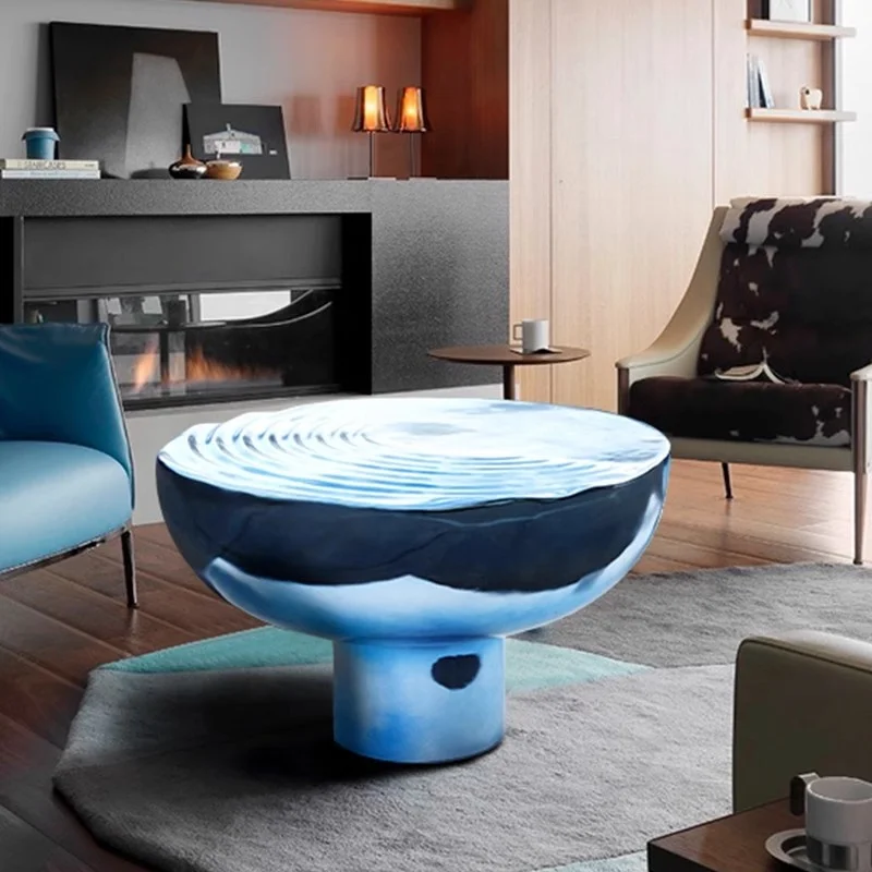 ⁕rCreative Eye Catching Form FRP Coffee Table Custom Color Options for Modern Living Space Trendy Commercial Venue