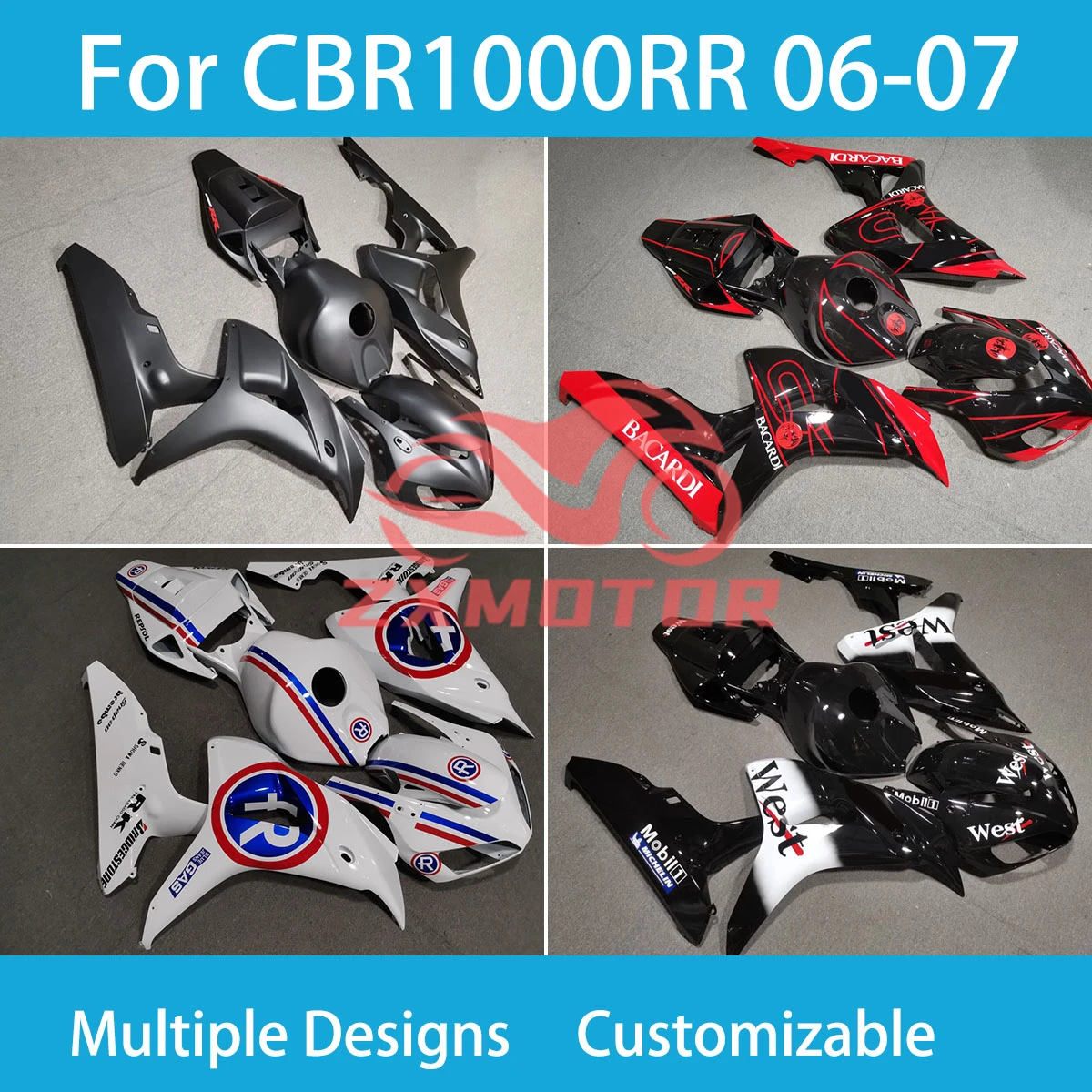 

Крутой комплект обтекателей CBR 1000RR 2006 2007, комплект обтекателей для мотоцикла, инъекционный обтекатель для Honda CBR 1000 RR 06 07
