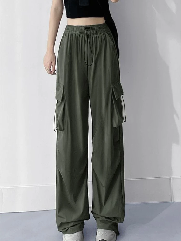 Hippie ample femme pantalon Cargo kaki Y2k Streetwear automne Harajuku vêtements classique esthétique mode coréenne pantalons pour femmes