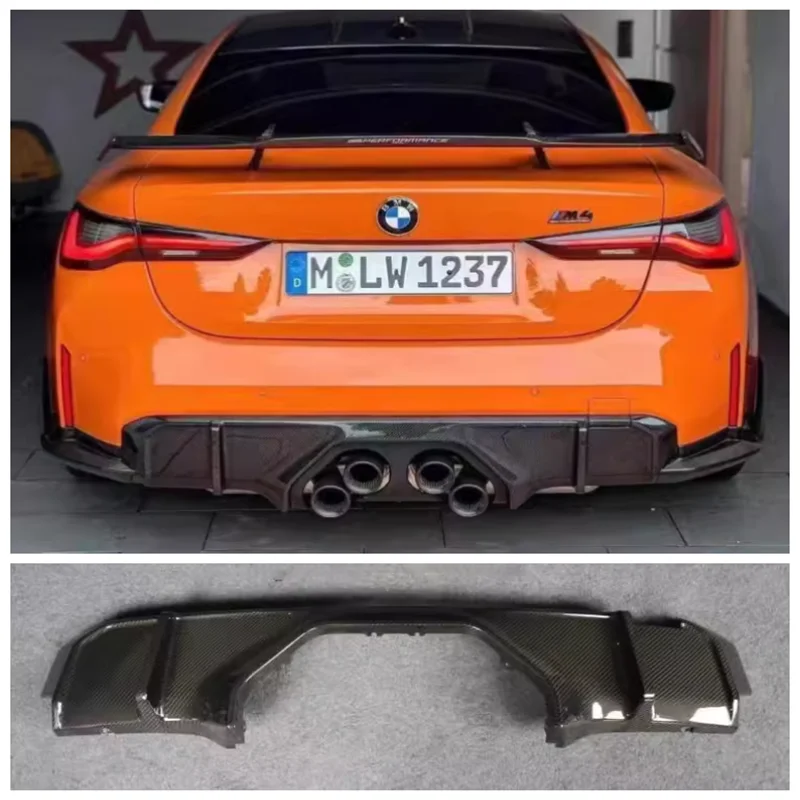 For BMW M3 M4 G80 G82 G83 2020-2024 High Quality Dry Carbon Fiber Car Bumper Rear Diffuser Spoiler Cover