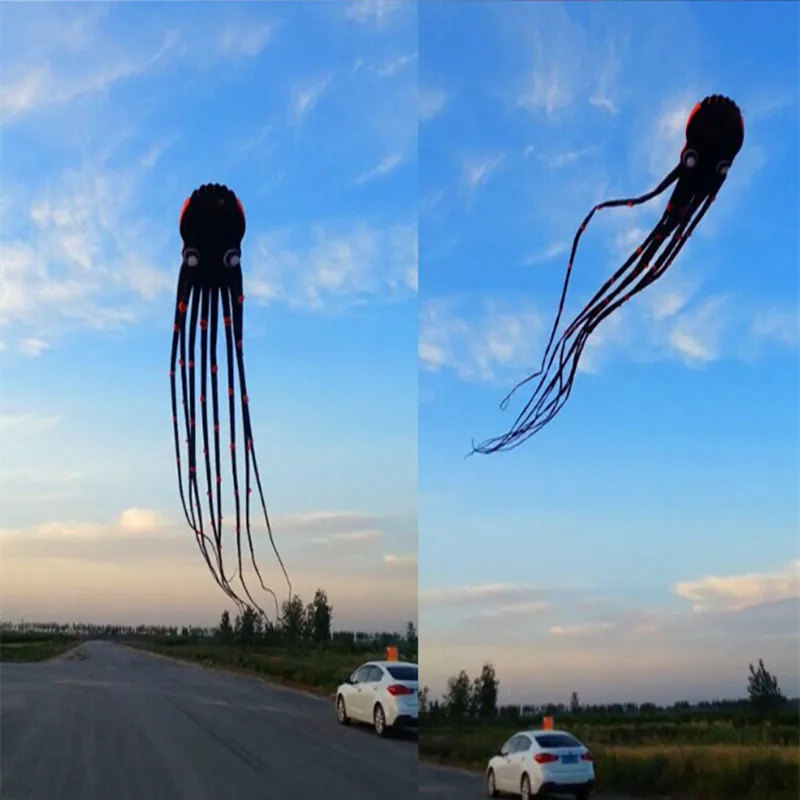 

free shipping 23m octopus kite for adults kite professional kites factroy soft power kites nylon wind air inflatable ikite fun