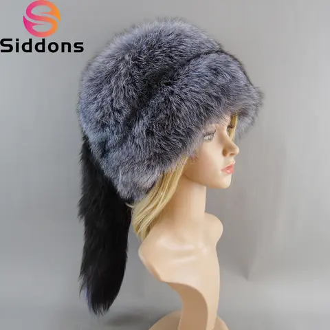 2025 Unisex Real Fox Fur Beanies Hat Mongolian Hat Unique Process Fox Tail Design Luxury Winter Warm Hats For Fashion Bomber Hat