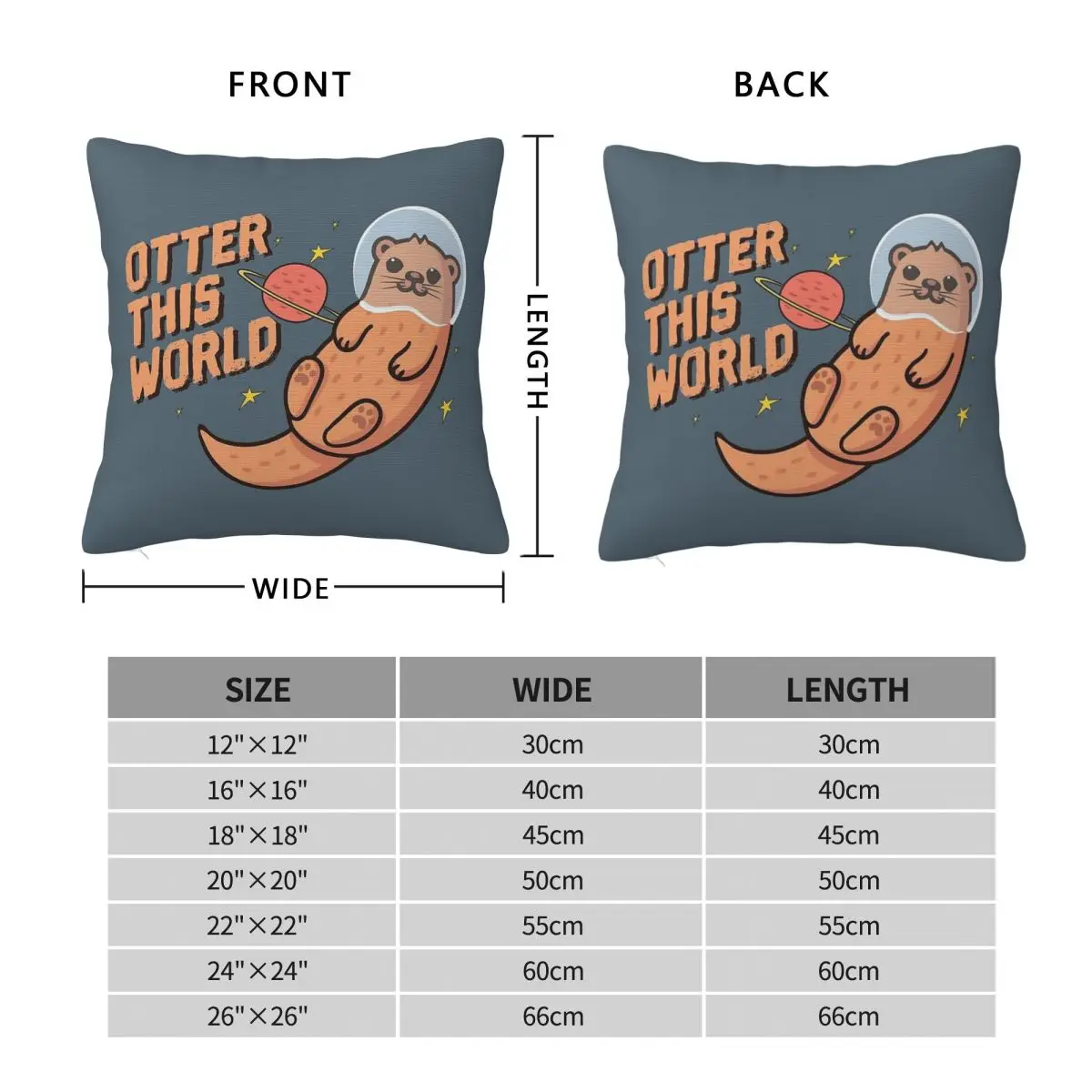 Otter This World Pillowcase Polyester Linen Velvet Pattern Zip Decorative Sofa Cushion Cover