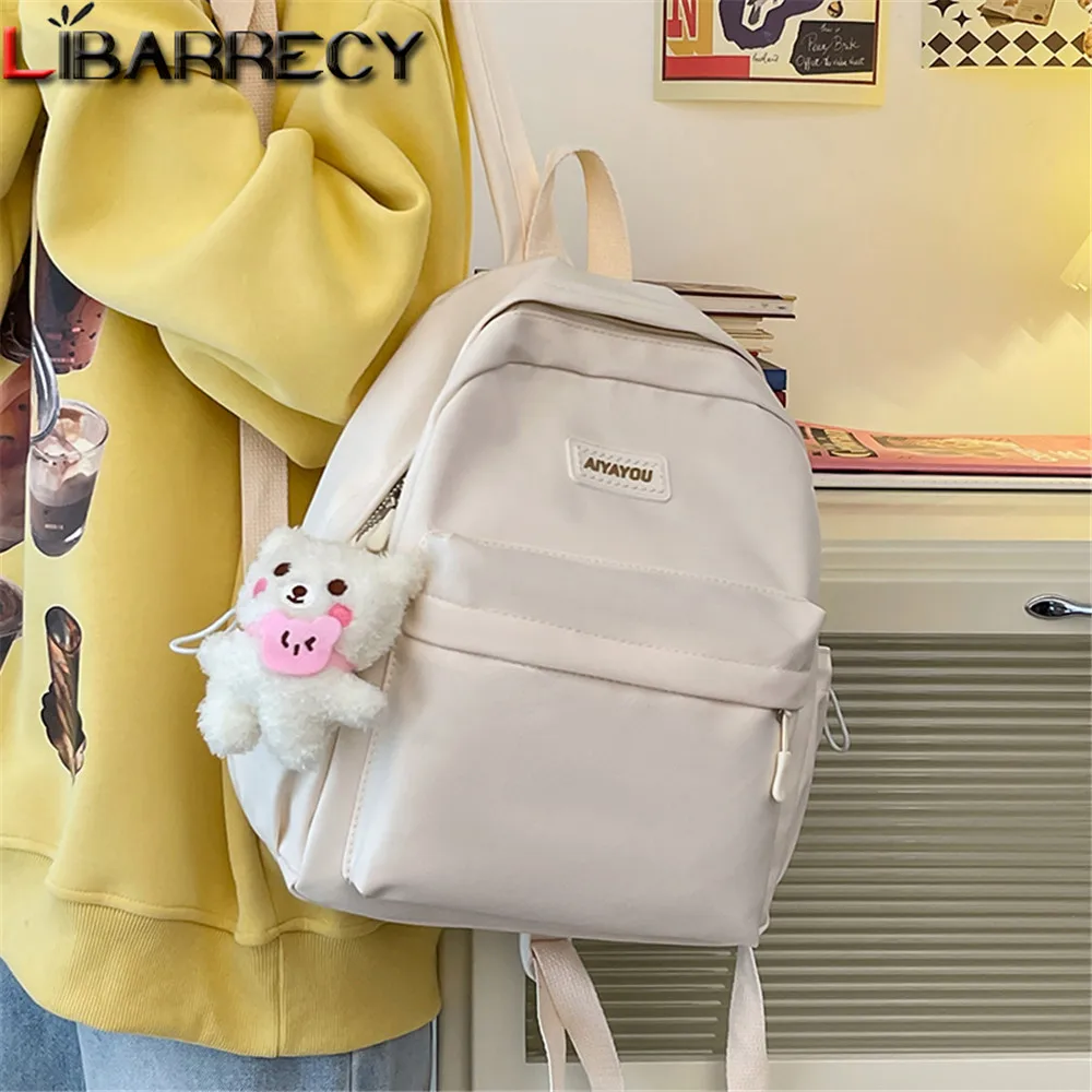 High School Cute Backpack for Teenage Girls Multi Pockets New Kawaii Bookpack Women Casual Candy Color School Travel Bag Mochila