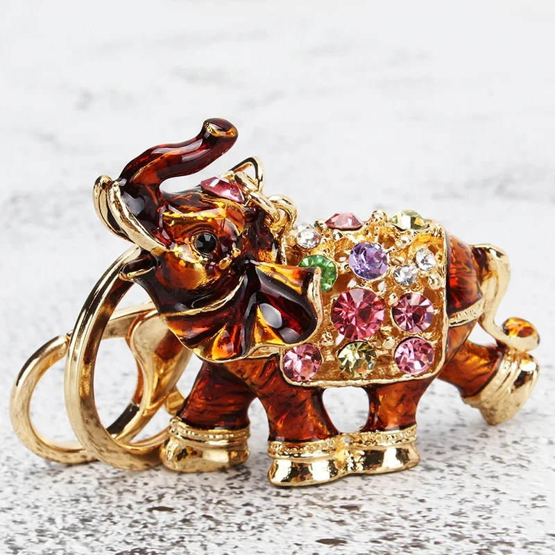 

DIY Diamond Painting Keychain Fashion Cartoon Cute Elephant Handmade Pendant For Car Accessories