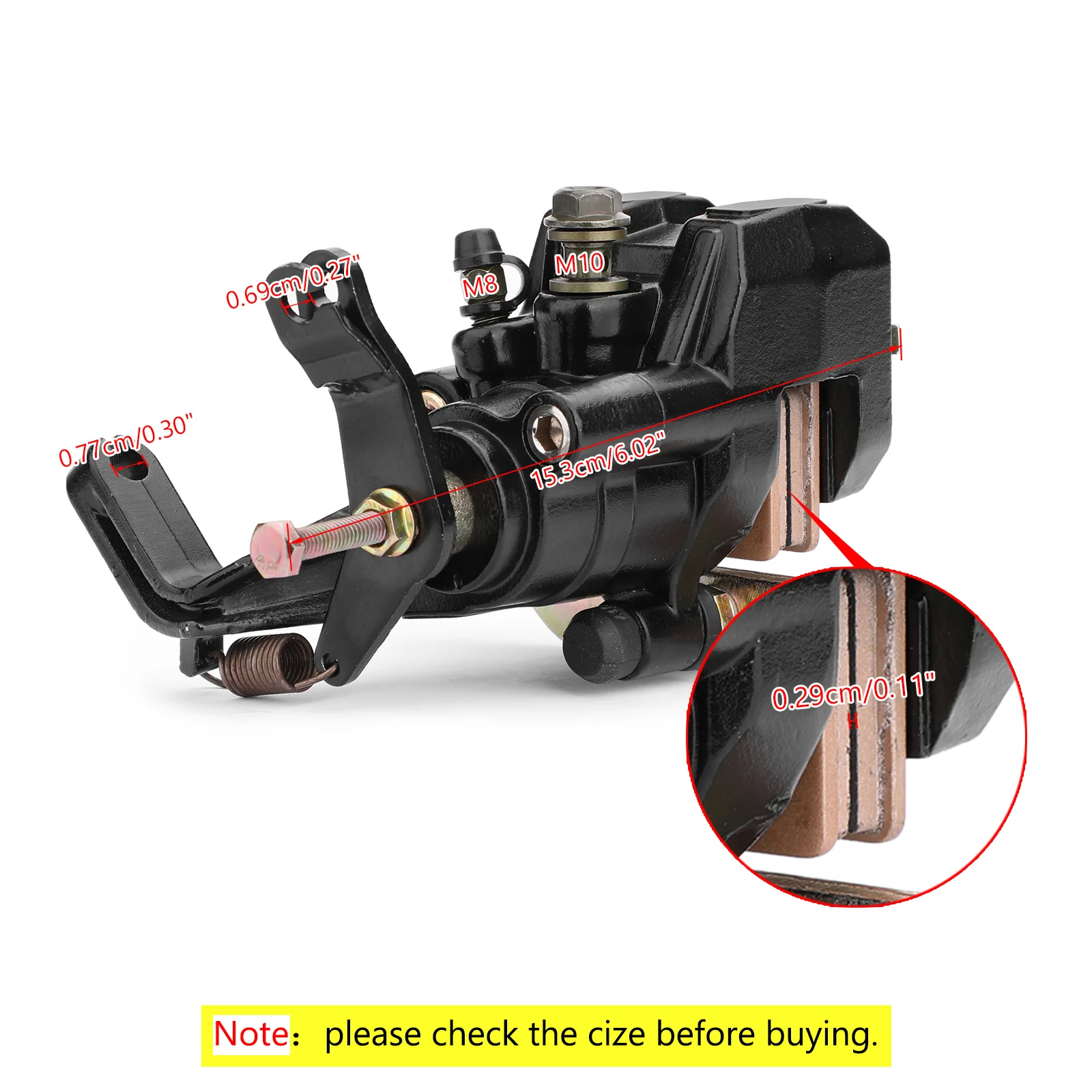 

Topteng Rear Brake Caliper Assembly For Yamaha YFS 200 YFM 660 Kawasaki KSF 250 450