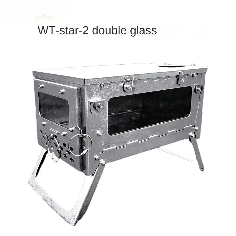 

Portable Outdoor Camping Stove Multi-function Firewood Tent Heating Titanium Alloy Foldable Star Design for Efficient Camping