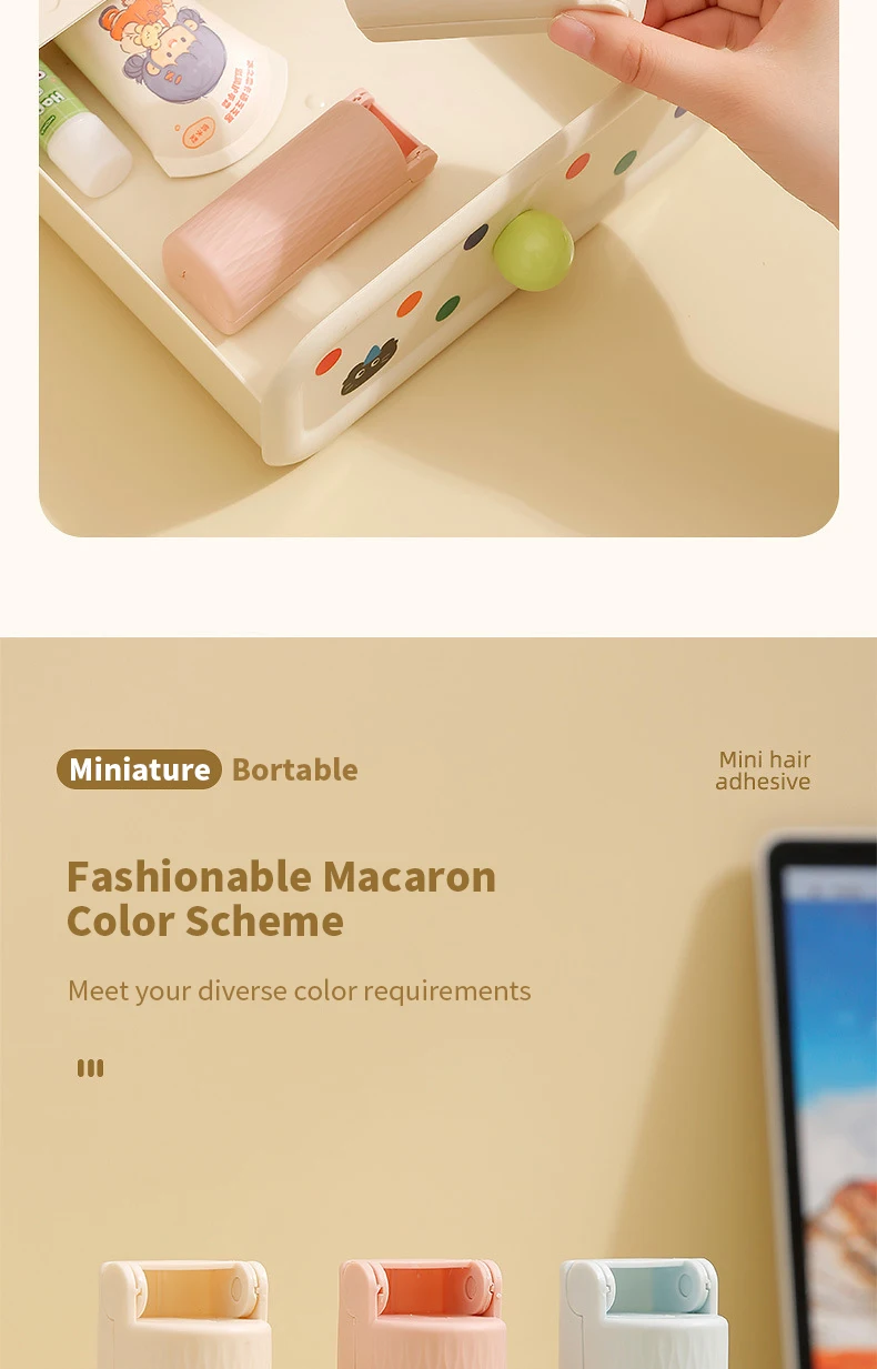 Mini Faltbare Fusselrolle Tragbarer Klebriger Tierhaar-Entferner Abreißbares Klebepapier Staub- und Fluschenreiniger für Kleidung Sofa Reisegebrauch – Detail 14