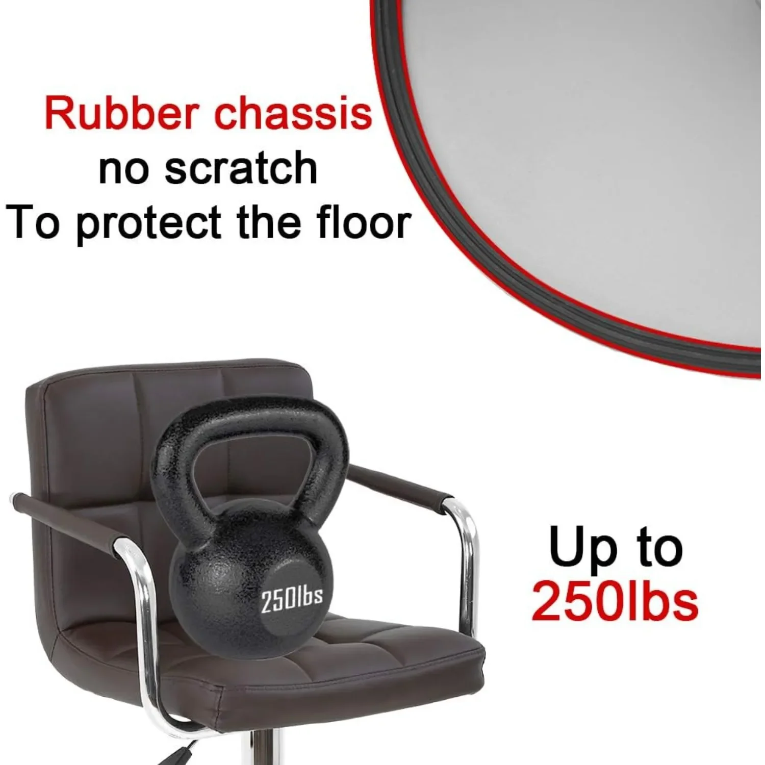 Moderne braune Barhocker aus PU-Leder im 2er-Pack, drehbar mit verstellbaren Armlehnen – für Küche und Heimbar