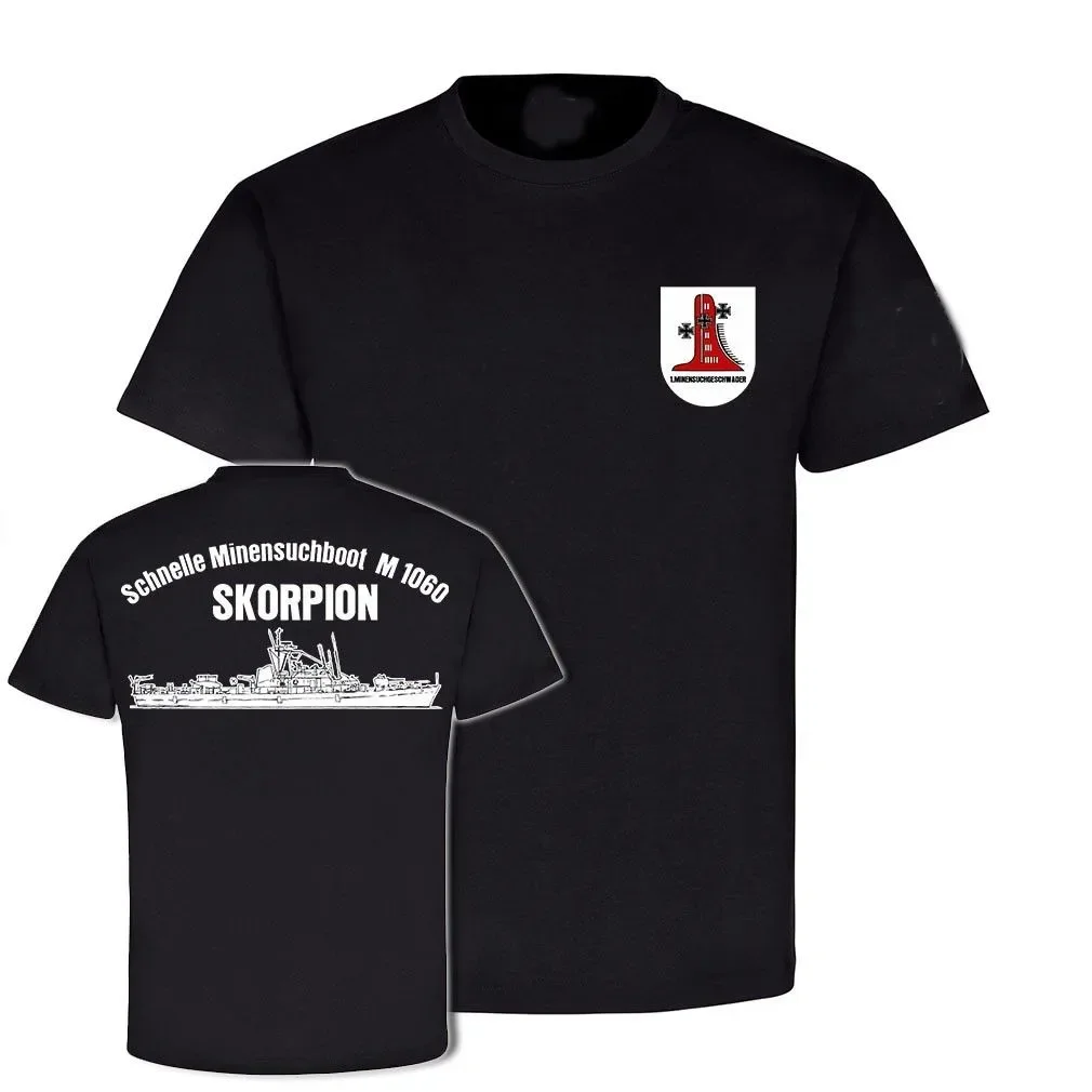 Retro skorpion m1060 barco de mineração 1 esquadrão de mineração camiseta 100% algodão o-pescoço verão manga curta casual masculino camiseta tamanho S-3XL