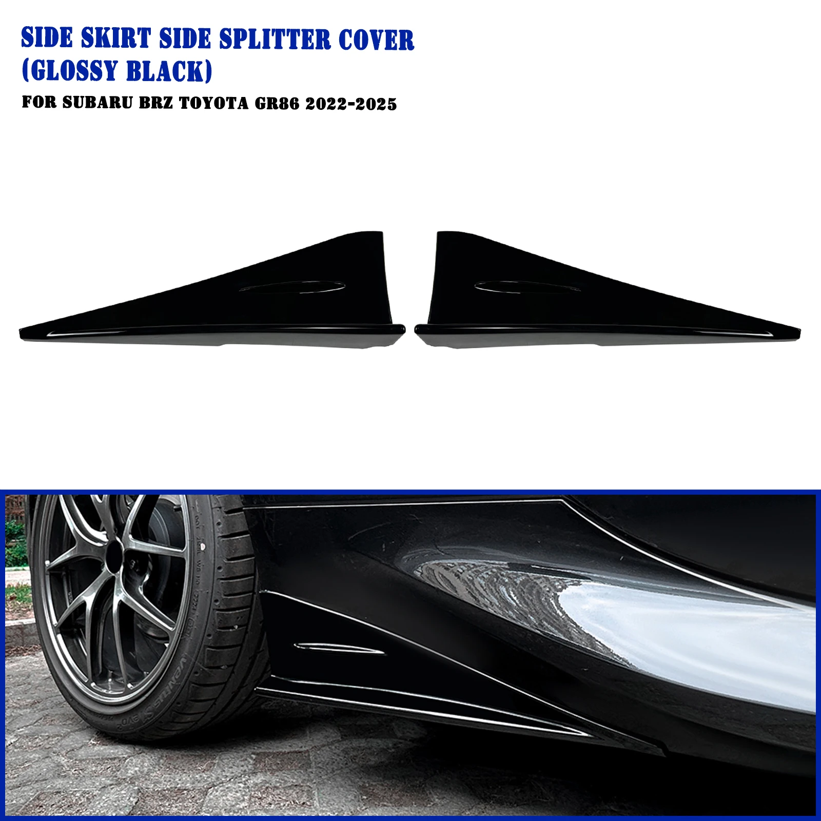 Car Rear Side Skirt Winglet Splitter Flap Spoiler For Subaru BRZ Toyota GR86 2022-2026