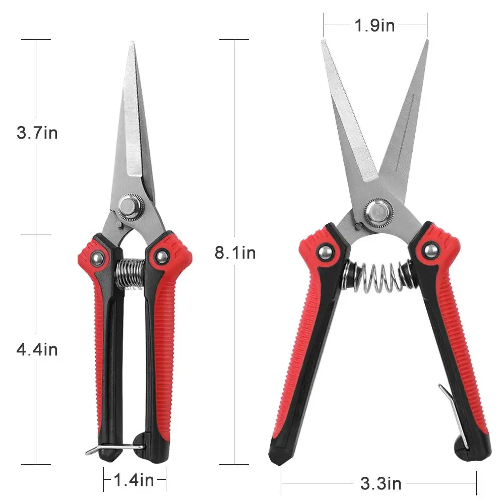 SenNan Pruning Shear Branch Scissors Stainless Steel Non-Slip Handle Sharp Garden Fruit Tree Pruning Very Sharp Garden Tools 1pc