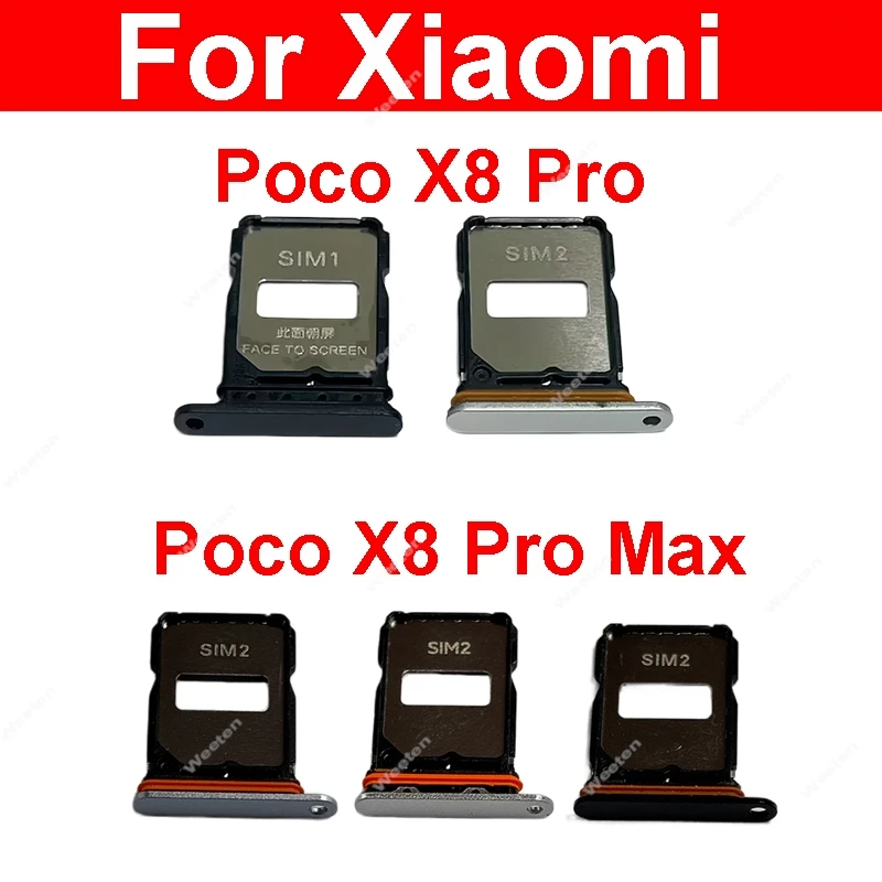 For Xiaomi Poco X8 Pro Max 2602BPC18G Sim Card Slot Holder Sim Memory Reader Holder Adapters Cell Phone Repair parts