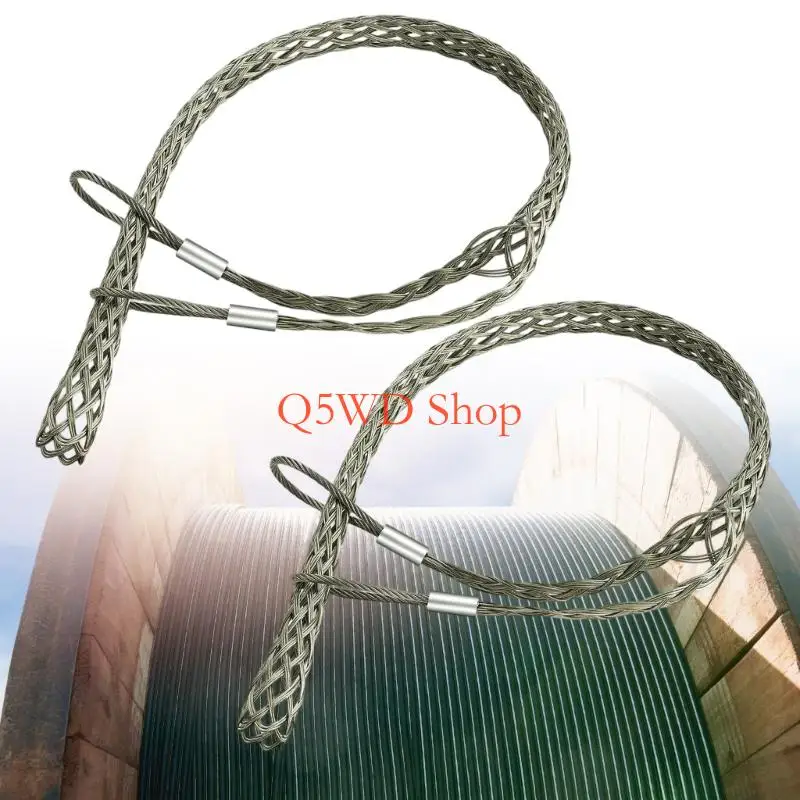 Q5WD 2Pack Steel Cable Pulling Grips Wire Mesh Cable Sock for Conduits Wire Routing