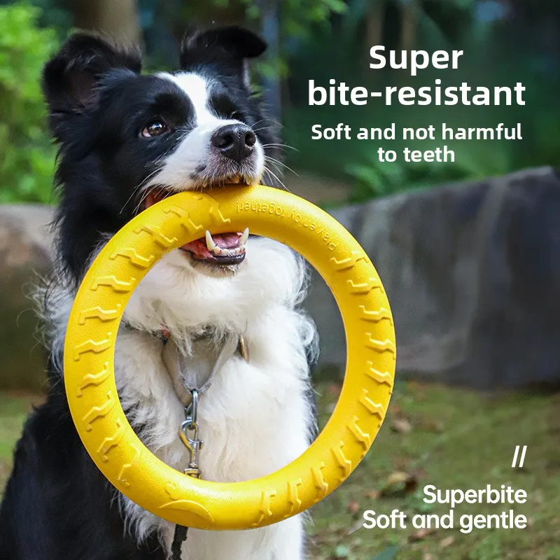 

Dog Toy Training Ring Puller Puppy Flying Disk Chewing Toys Throwing Catching Flying Outdoor Interactive Toy Pet Supplies