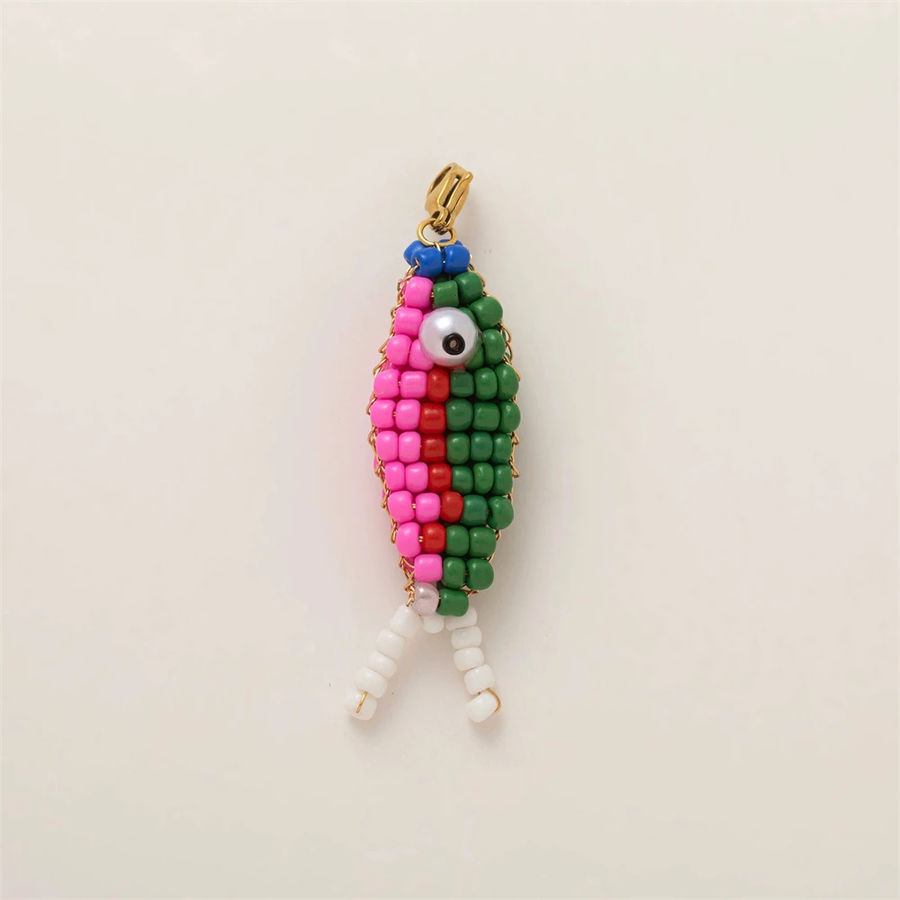 Creative Colorful Beads Fish Pendant Keychain