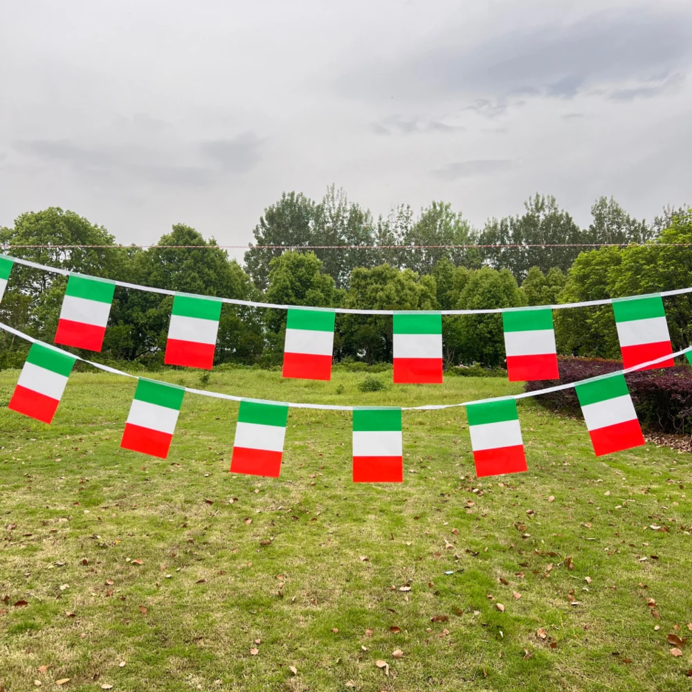 Italy Flags Italian bunting 14x21cm20pcs，Pennant String Banner Buntings Festival Party Holiday