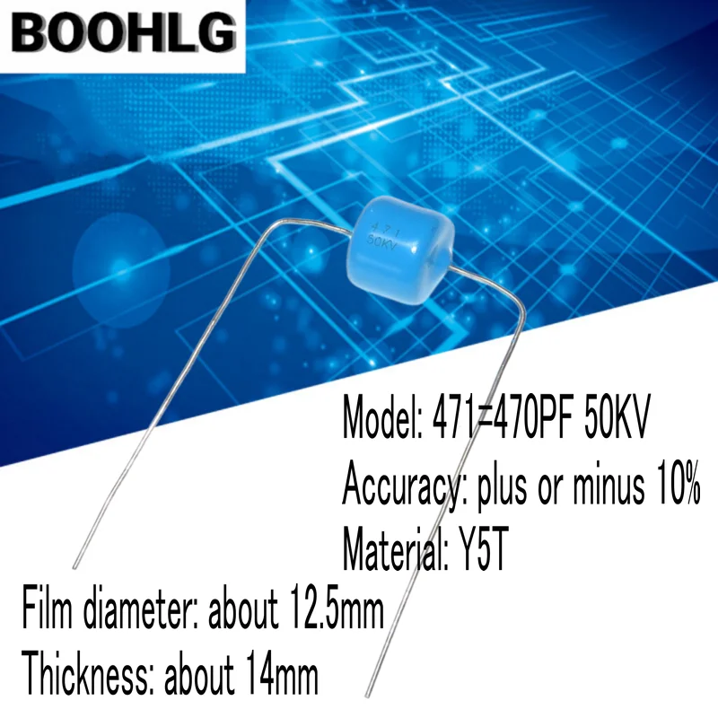 Imagem -04 - Capacitor Cerâmico de Alta Tensão Axial 50kv 50000v 102 1nf 1000pf 222 2.2nf 251 250pf 471 470pf