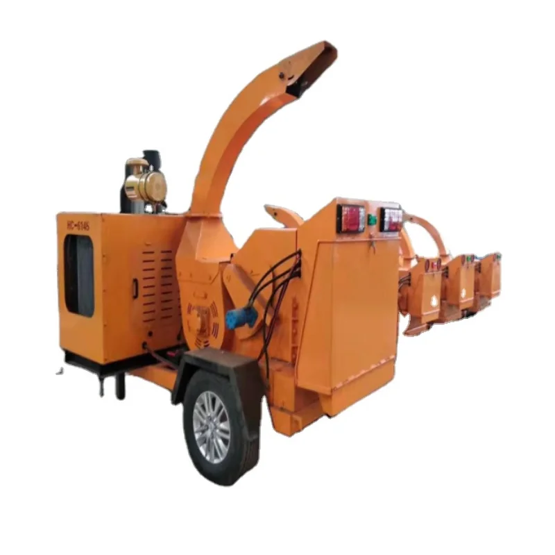 Yu Gong High Efficiency Wood Log Timer Branches Use Self Powered 102 Hp Hydraulic Portable Wood Chipper Wood Shredder Crusher