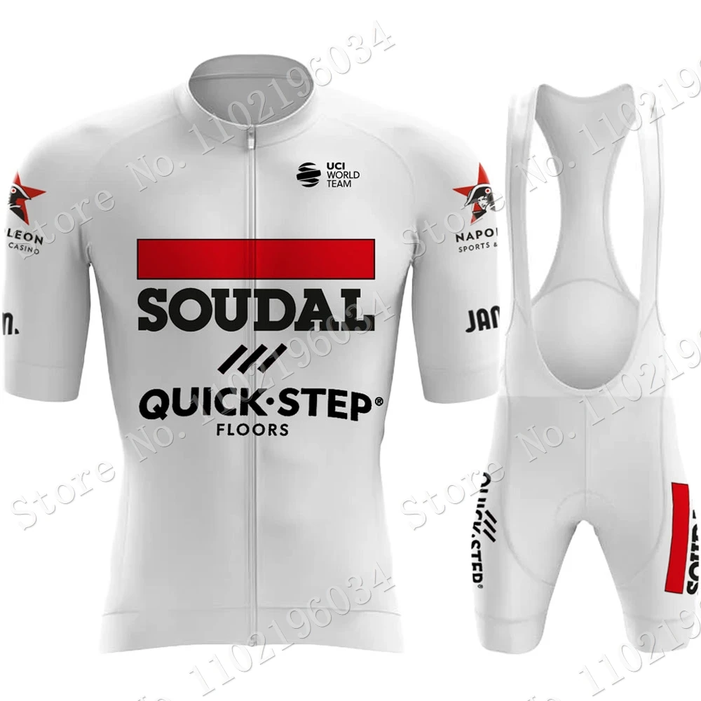 Soudal Quick Step Team 2023 Cycling Jersey Set Short Sleeve Mens Bicycle Clothing Road Bike Shirts Suit Shorts MTB Maillot Ropa