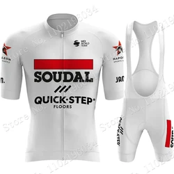 Soudal Quick Step Team 2023 Cycling Jersey Set Short Sleeve Mens Bicycle Clothing Road Bike Shirts Suit Shorts MTB Maillot Ropa