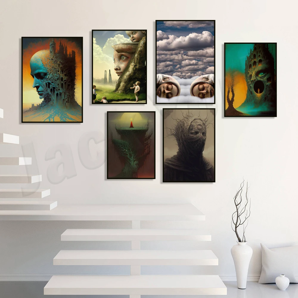 ملصق Zdzislied Beksiansk، مطبوعات Beksinski، الفن البولندي، مطبوعات فنية سريالية، ديكور فني جداري قوطي للمنزل، مطبوعات فنية داكنة #2