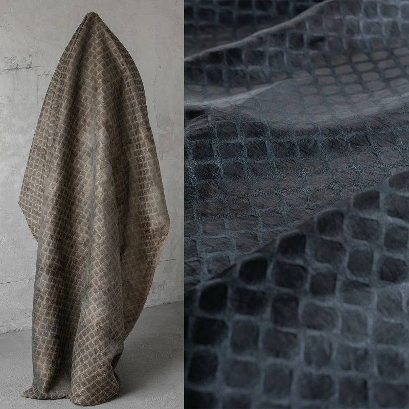 

Vintage Plaid Handmade Tie Dyed Jacquard Fabric for Fashion Clothing Designers Fabrics By The Meter Cloth Diy Sewing Material