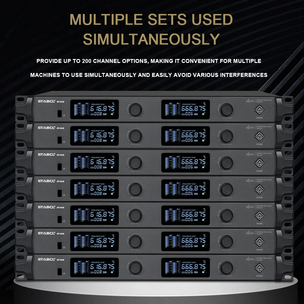 ST-920S แบบมืออาชีพ UHF ไมโครโฟนไร้สายแบบพกพาสำหรับคริสตจักร KTV ประสิทธิภาพการบันทึกบนเวทีแบบพกพาสำหรับใช้ในบ้าน