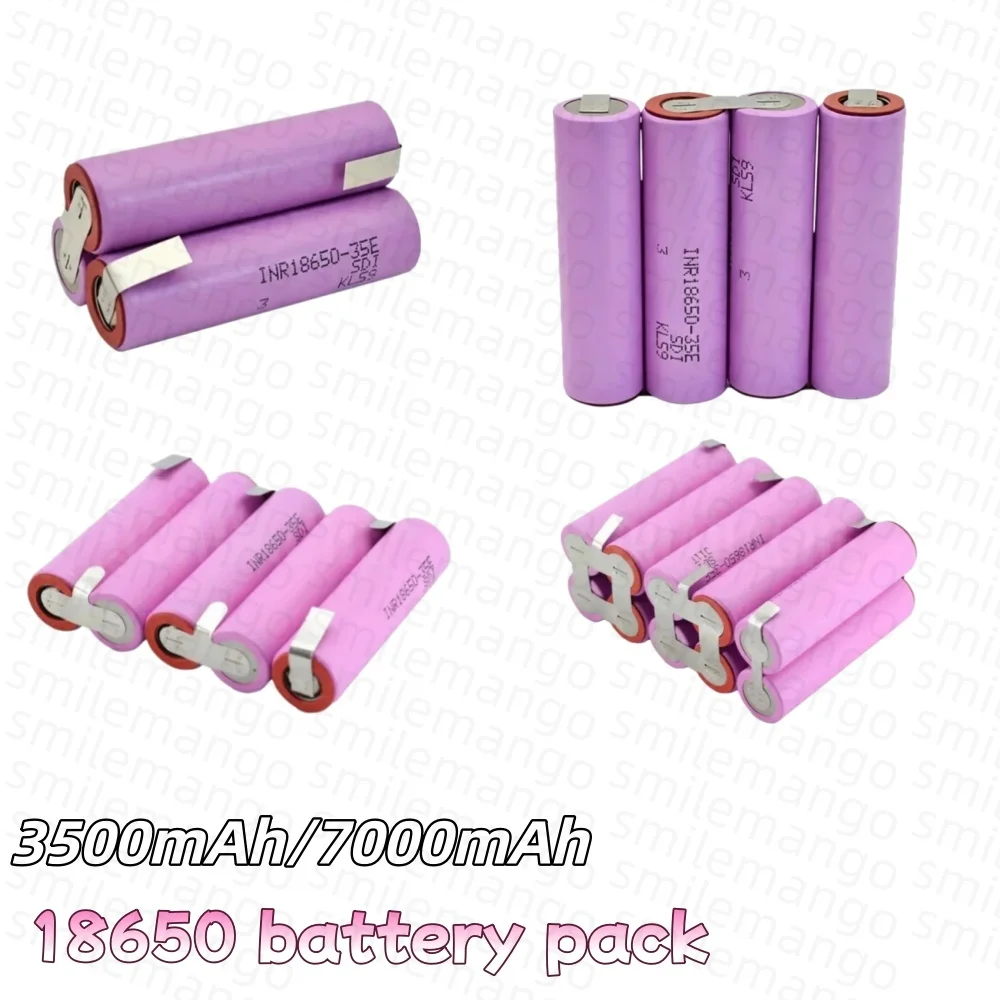 18650 35E 3500mAh 7000mAh 7.4V 12.6V 14.8V 18V 25.2V 29.6V do wkrętarek, akumulatorów, spawania, pakietów akumulatorów 18650