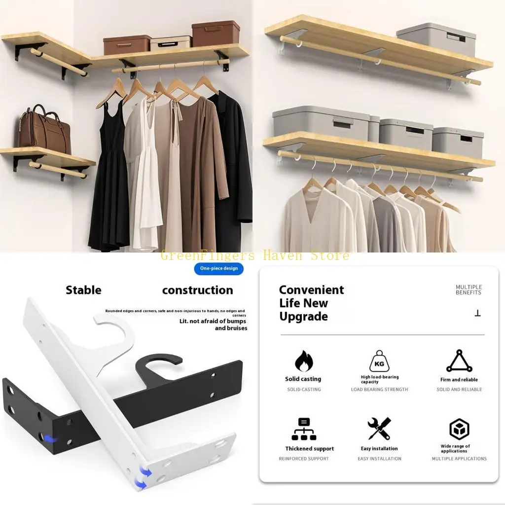 F68D Cold Rolled Steel Shelf Brackets 202lb Capacity Wall Mounted Triangles Supports