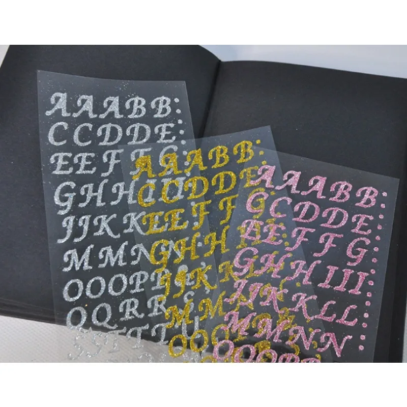 8pcs/set Sparkling Numbers and Letters Can Be Freely Matched with Stickersfor Kid Handmade Children's Day Gift Materials