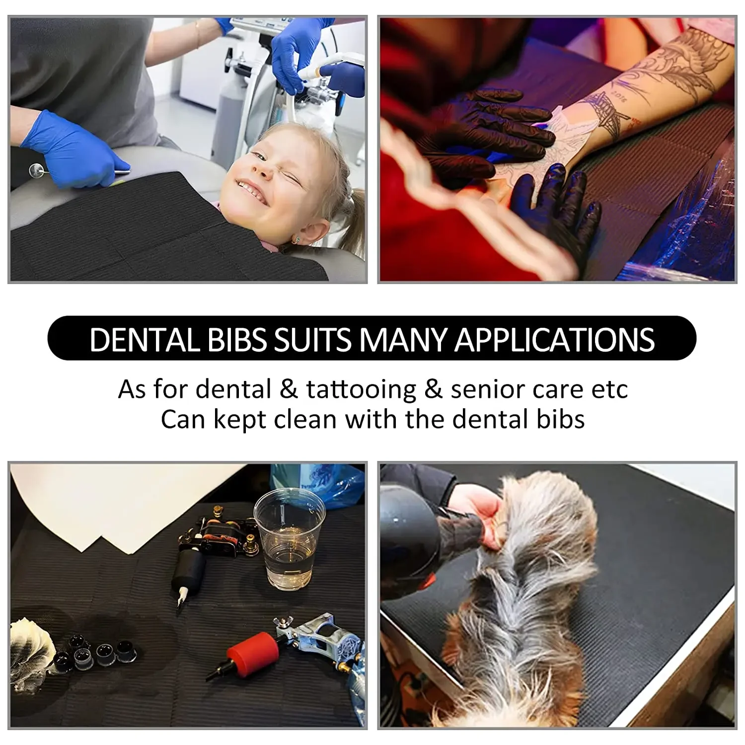 250/125/10 قطعة الوشم لوحة نظيفة المتاح الملونة الأسنان المرايل الوشم الجدول يغطي مناديل التنظيف منديل الوشم اكسسوارات