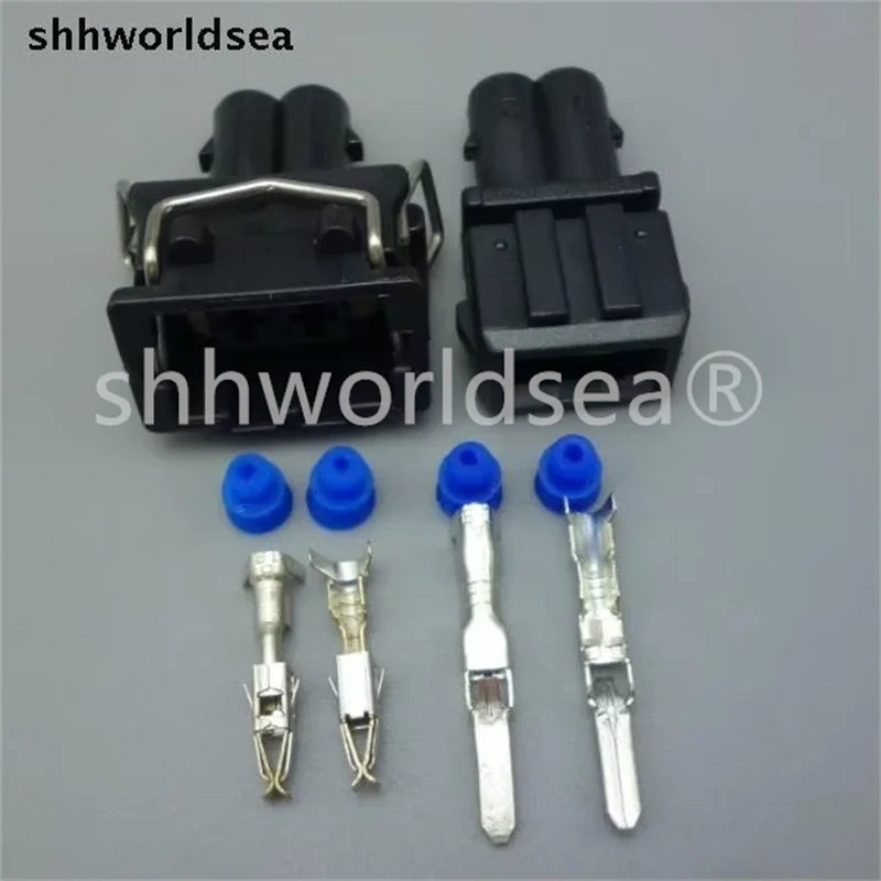 Shhworldsea 2Pin Auto fuel injector connector spray nozzle oil atomizer plug,Car Waterproof Electrical Wire Harness plug socket