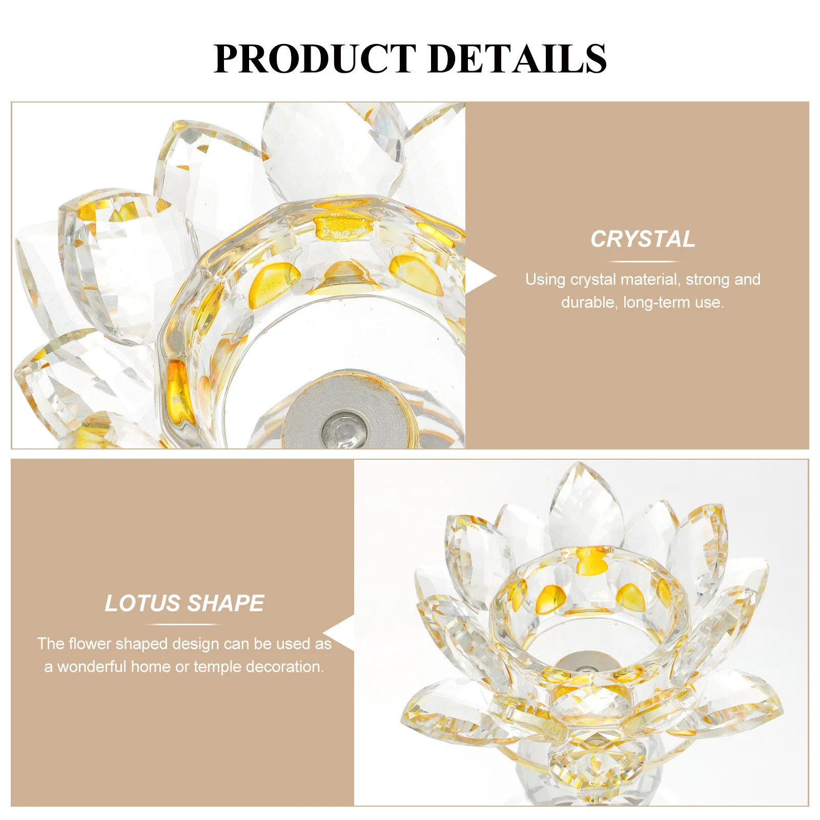 

Clear Crystal Lotus Holder Exquisite Flower Shape Decorative Tealight Votive for Home Wedding Anniversary Party