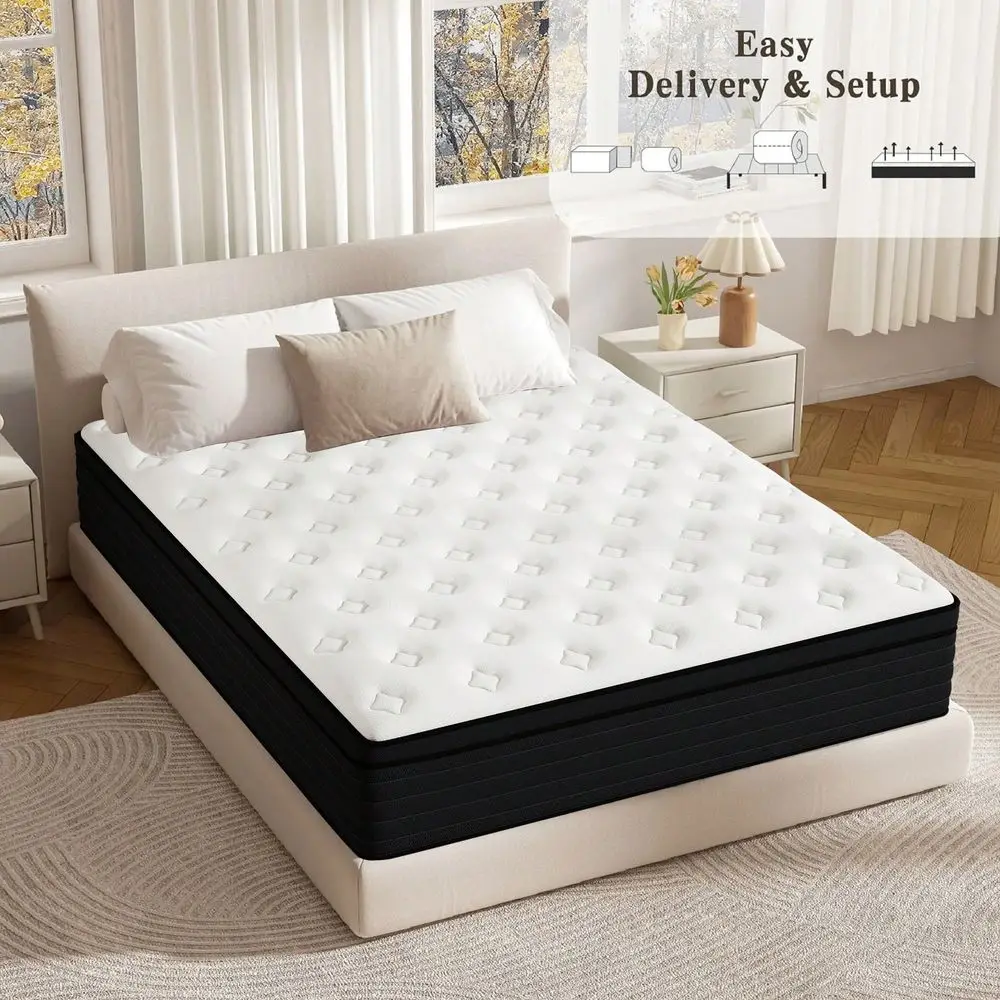 8 10 12 14 Inch Twin Full Queen King Hybrid Mattress Comfortable And Warm Mattress Medium Firm In A Box