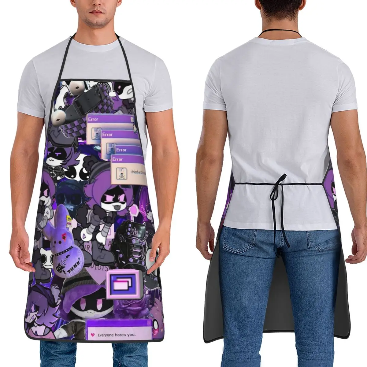 Murder Drones Uzi Collage Apron Chef Cooking Tablier Waterproof Bib Kitchen Cleaning Pinafore for Women Men Gardening
