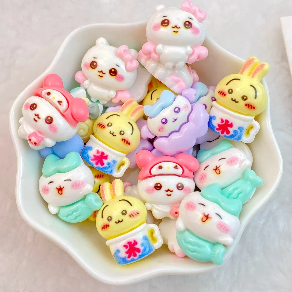 New Cute Cartoon Dog, Rabbit Series Flat Back Scrapbook Flatback Stone Figurine 20PCS DIY home Decor Craft