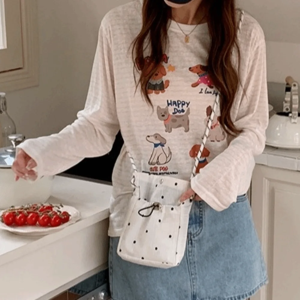 

Sweet Pleated Cloud Crossbody Bag Lightweight Flower Printed Phone Shoulder Bag Solid Color Summer Version Folded Slant Bag