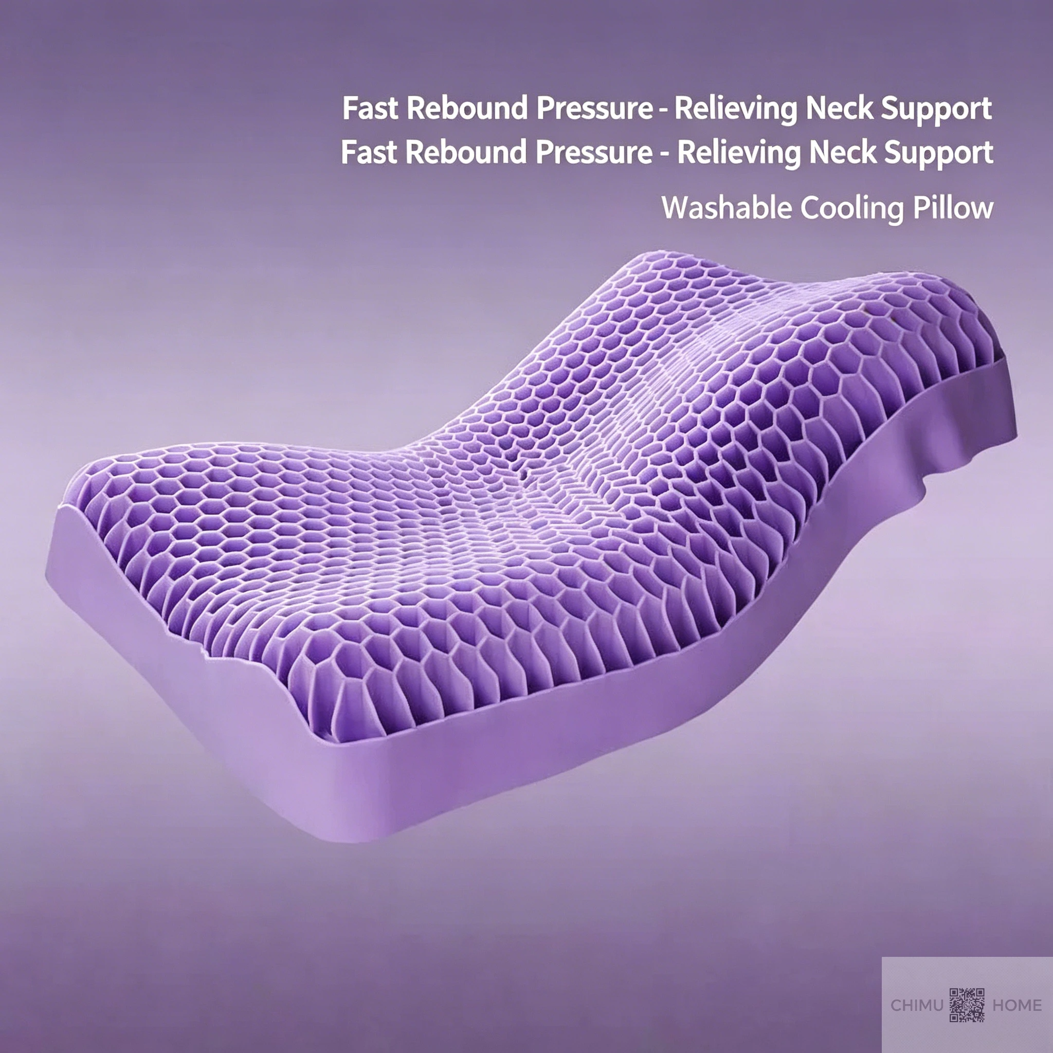【CHIMU HOME】Ergonomic TPE Cooling Grid Pillow, Breathable Support Pillow for Comfortable Sleep