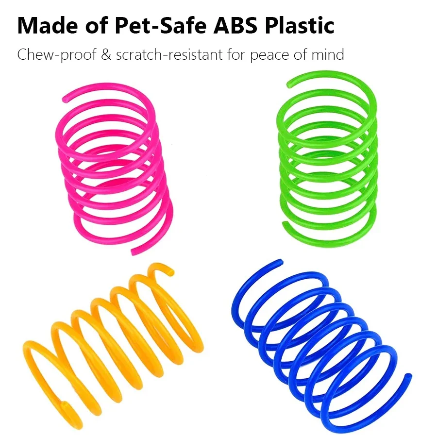 4Pcs Colorful Cat Spring Toys Interactive Bouncing Plaything for Indoor Kittens Fun Chase Activity